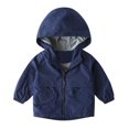 thumbnail image 1 of Scyoekwg Boys Zip Up Hooded Fall Jackets Casual Solid Color Long Sleeve Lightweight Outwear Jackets Pockets (Navy,4-5 Years), 1 of 5