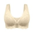 thumbnail image 1 of Scyoekwg Bras for Women Front Closure Solid Color Underwear Soft Ultra Light Bras Underwear Trendy Wire Free Underwear One Piece Bra Everyday Bras Beige XL, 1 of 5