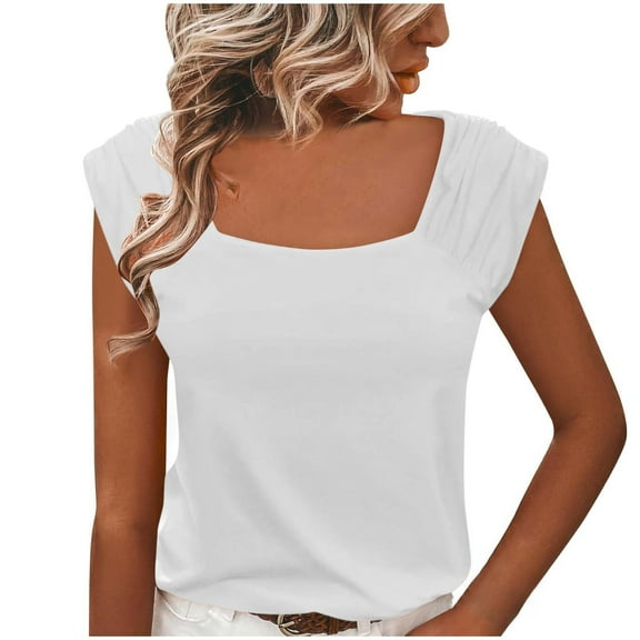 Scyoekwg Womens Summer Tops Cute T Shirts Womens Summer Fashion Trendy Going Out Tops Ladies Blouses Dressy Casual Short Sleeve Loose