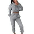 thumbnail image 1 of Scyoekwg Casual 2 Piece Sets For Women Hooded Long Sleeve Sweatshirt Jogger Sweatpant Matching Outfits Fashion Two Piece Set Sweatsuit Tracksuit (Gray,XL), 1 of 6