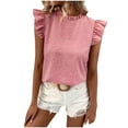 thumbnail image 1 of Scyoekwg Women Tops Trendy Ladies Blouses Dressy Casual Short Sleeve Lightweight Womens Summer Fashion Trendy Loose Going Out Tops, 1 of 7