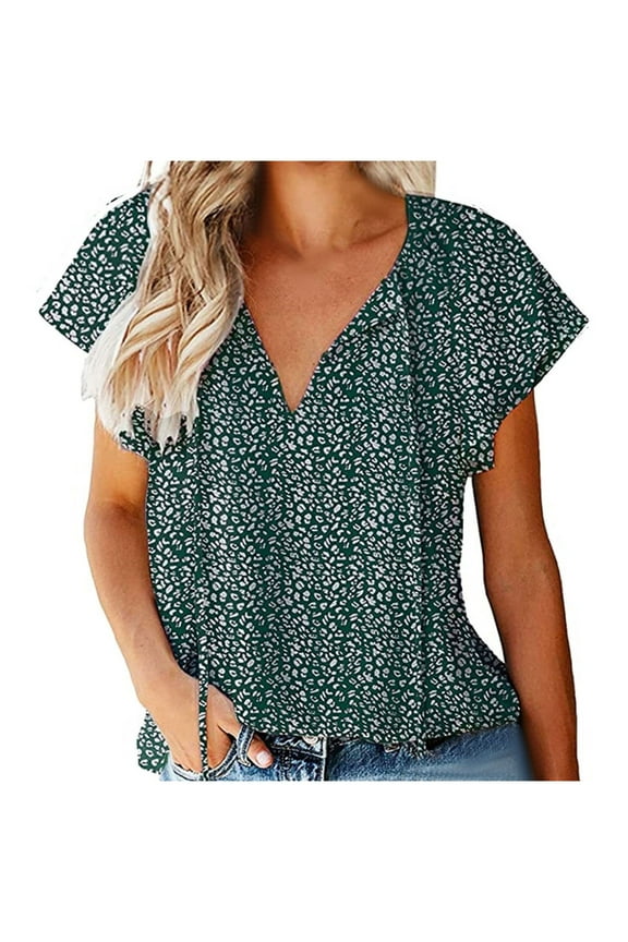 Womens Short Sleeve Tops Loose Ladies Blouses Dressy Casual Womens Summer Fashion Short Sleeve Tops Cute T Shirts Trendy Womens Western Clothing