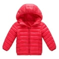 thumbnail image 1 of Scyoekwg Toddler Boys Girls jackets Winter Lightweight Down Jacket Long Sleeved Hooded Warm jacket (Red,5-6 Years), 1 of 4