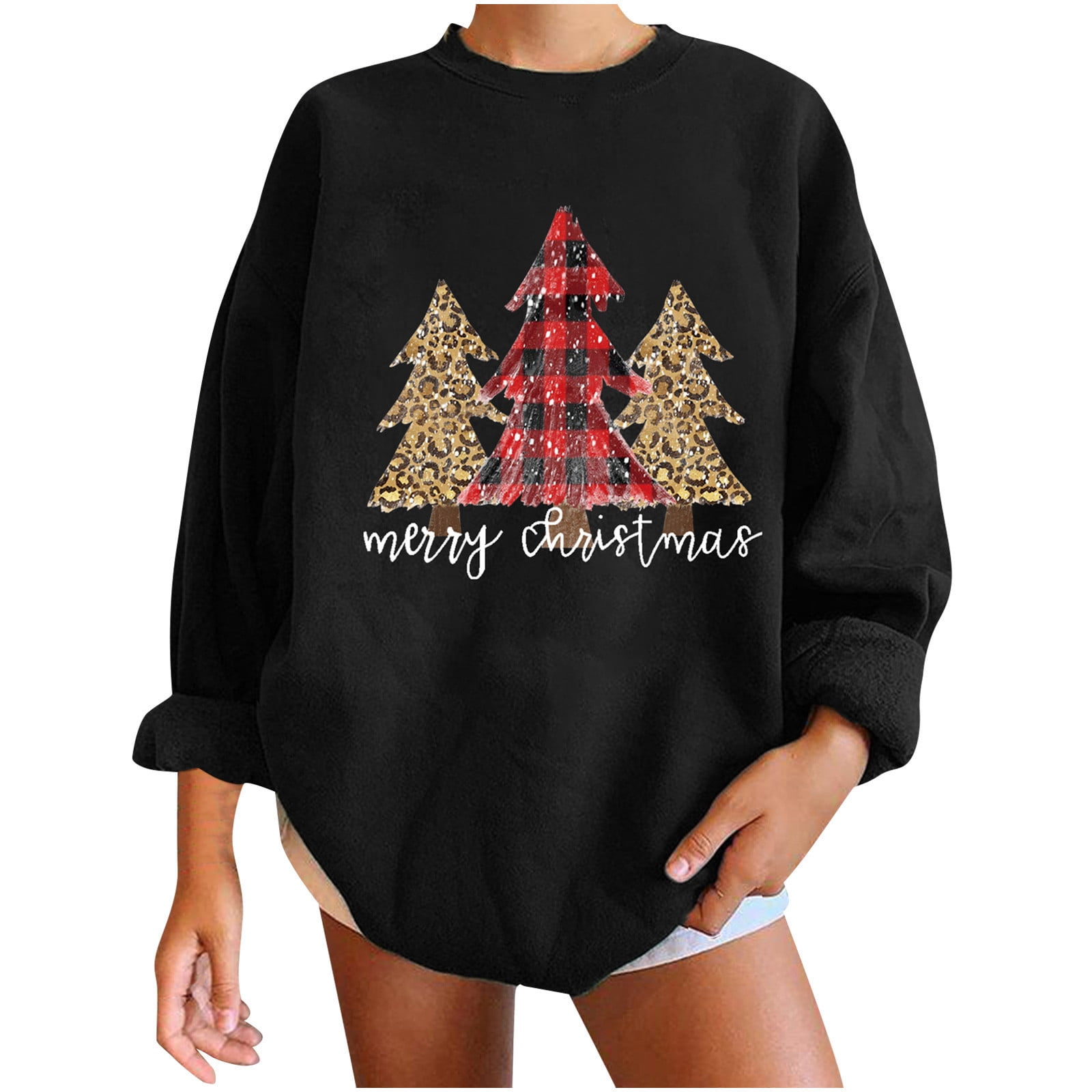 Casual Christmas Tree Sequins Patchwork Half A Turtleneck Sweaters Casual Christmas Tree Sequins Patchwork Half A Turtleneck Sweaters