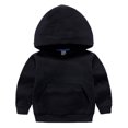 thumbnail image 1 of Scyoekwg Fall Fashion Toddler Boys Girls Sweatshirts Long Sleeve Hooded Tracksuits Sweatshirts Casual Solid Color Sports Pullover with Pocket (Black,2-3 Years), 1 of 4