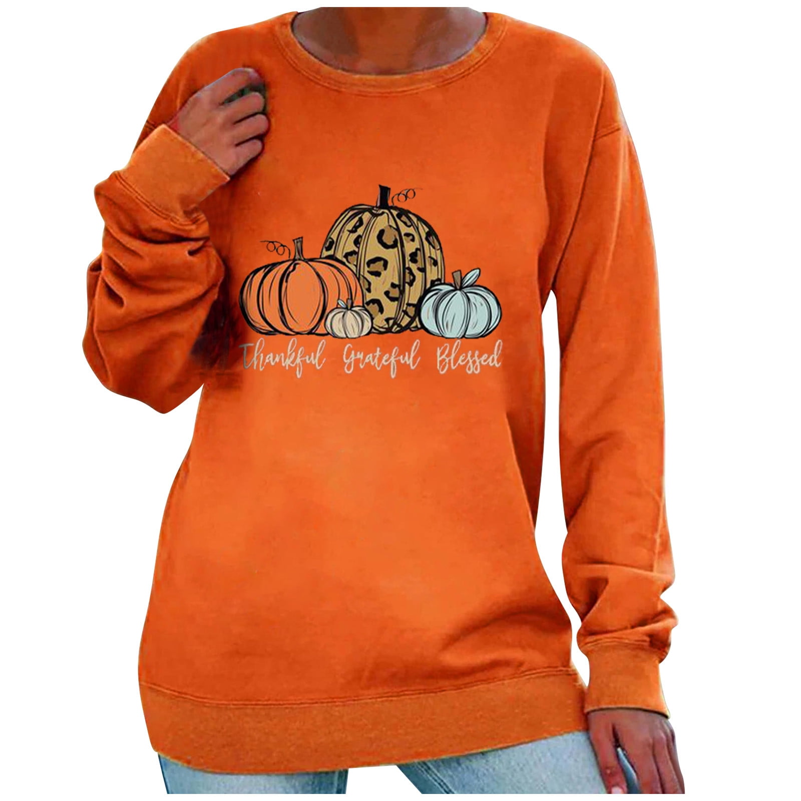 Scyoekwg Clearance Fall Tops for Women Long Sleeve Shirts Thanksgiving