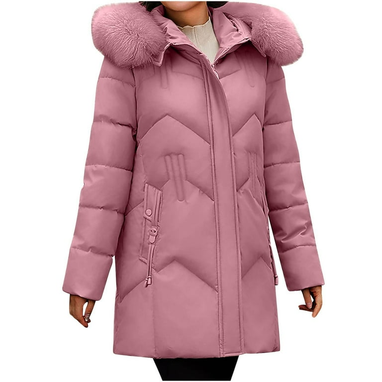 Scyoekwg Coats for Women Plus Size Winter Zipper Plus Thickened
