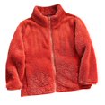 thumbnail image 1 of Scyoekwg Coats Zipper Fleece Jacket Casual Solid Color Long Sleeve Jackets Fall Winter Warm Coats (Orange,6-7 Years), 1 of 4