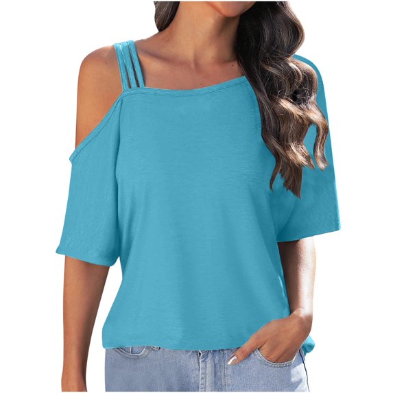 Scyoekwg Womens Summer Tops Womens Going Out Outfits Comfy Clothes Ladies Blouses Dressy Casual Trendy Loose Short Sleeve Tops Womens Summer Fashion