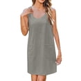 thumbnail image 1 of Scyoekwg Dresses for Women Sundress Crew Neck Tank Beach Mini Dresses Loose Sleeveless Solid Color Dresses Summer Women's Casual Dresses (Gray,S), 1 of 8