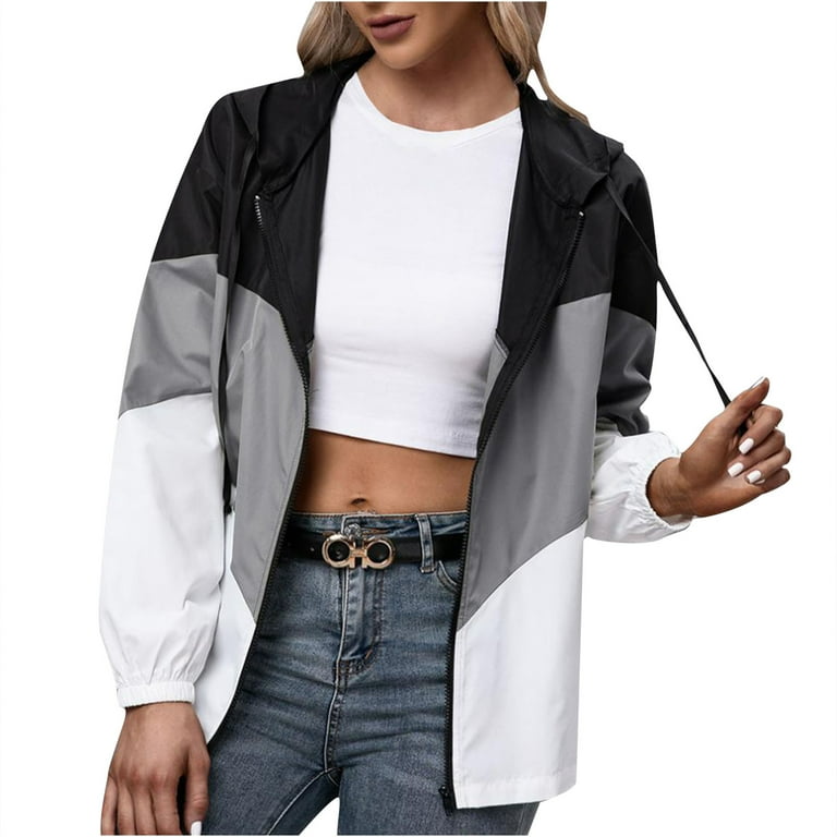 Scyoekwg Fall Coats for Women 2022 Rain Jacket Outdoor Color