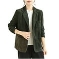 thumbnail image 1 of Scyoekwg Fall Coats for Women Vintage Corduroy Blazers Business Casual Loose Fit Lapel Long Sleeve Work Office Suit Jackets with Pockets (Green,XL), 1 of 4