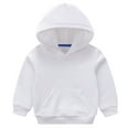 thumbnail image 1 of Scyoekwg Fall Fashion Toddler Boys Girls Sweatshirts Long Sleeve Hooded Tracksuits Sweatshirts Casual Solid Color Sports Pullover with Pocket (White,5-6 Years), 1 of 3