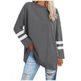 thumbnail image 1 of Scyoekwg Fall Fashion Womens Long Sleeve Tops Comfy Classic Solid Color Pullover Long Sleeve Tunic Shirt Ladies Tops Casual Tunic Tops Loose Comfy Lightweight Blouses Round Neck Dark Gray XL, 1 of 8