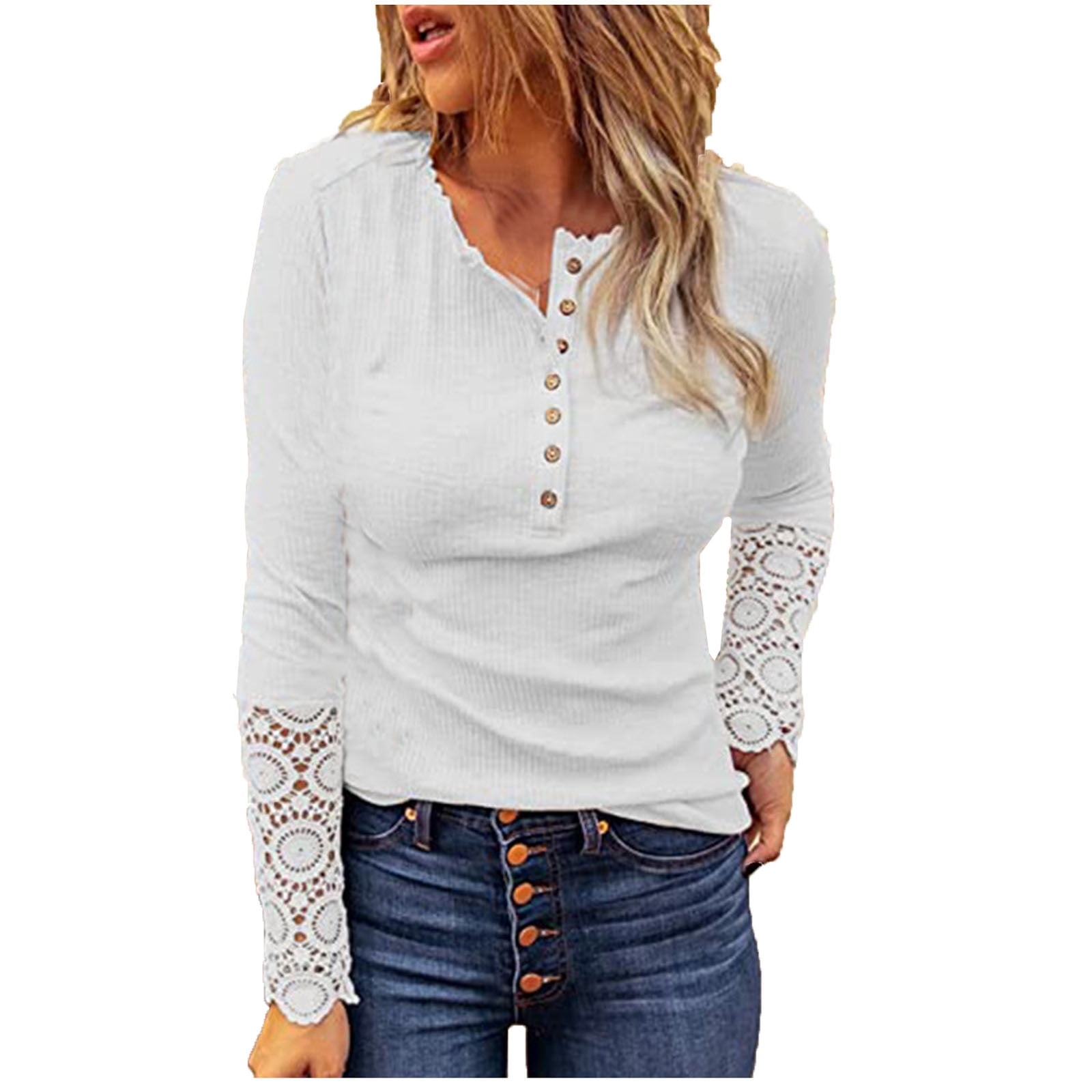 Scyoekwg Fall Long Sleeve Shirts for Womens Comfy Casual Loose Fit