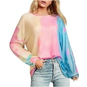 Scyoekwg Fall Shirts for Women 2022 Womens Long Sleeve Tee Shirt Comfy Classic Solid Color Tunic Tops Round Neck Pullover Sweatshirts Basic Tee Casual Loose Fit Blouses Multicolor L