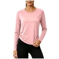thumbnail image 1 of Scyoekwg Fitted Workout Tops for Women Raglan Side Drawstring Athletic Shirts Long Sleeve Slim Running Workout Casual Tee (Pink,XL), 1 of 9