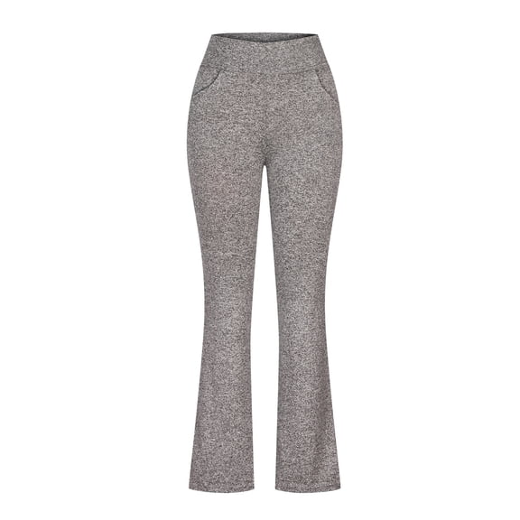 Scyoekwg Flare Yoga Pants for Women Dress Pants Women High Waisted Stretch Yoga Leggings Fitness Running Gym Sports Pants with Pockets (Gray,XXL)