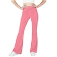 thumbnail image 1 of Scyoekwg Girls Flare Leggings Casual High Waist Legging Yoga Pants Stretch Running Sports Spring Fashion Comfy Baggy Pants Solid Color Pink 12-13 Years, 1 of 7