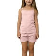 thumbnail image 1 of Scyoekwg Girls Summer Clothes 2 Piece Outfits Casual Crew Neck Solid Color Comfy Sleeveless Thin Shoulder Strap Tank Tops Shorts Home Wear Outfits, Hot Pink, 13-15 Years, 1 of 5