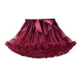 thumbnail image 1 of Scyoekwg Girls Tutu Skirts Elastic Waist Layered Tulle Ruffle Skirt Party Birthday Skirts Wine 5-7 Years, 1 of 5