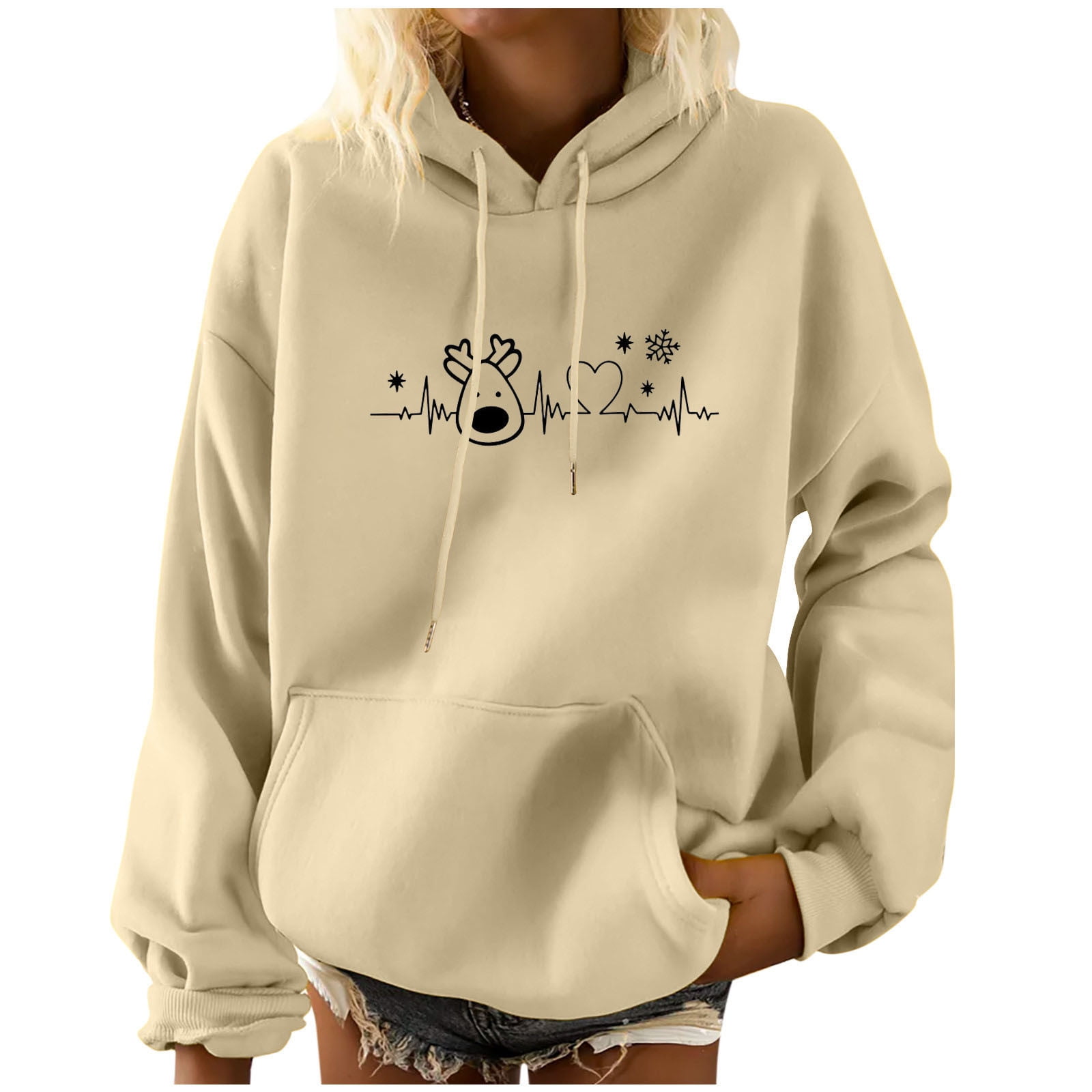 Ollysqiar Women Long Sleeve 3D Printed Lightweight Hoodies Drawstring  Sweatshirts,things for 1 dollar,overstock deals,my lists on my account my  wish list,next day delivery items