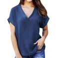 thumbnail image 1 of Scyoekwg Womens Short Sleeve Tops Ladies Blouses Dressy Casual Short Sleeve Womens Summer Fashion Cute T Shirts Trendy Loose Going Out Tops, 1 of 6