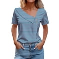 thumbnail image 1 of Scyoekwg Womens Dressy Blouses Ladies Blouses Dressy Casual Loose Trendy Womens Going Out Outfits Womens Summer Fashion Comfy Clothes Short Sleeve Tops, 1 of 4