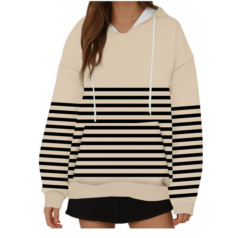 New Casual Loose Striped Long Sleeve Sweatshirt New Casual Loose Striped Long Sleeve Sweatshirt