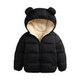thumbnail image 1 of Scyoekwg Infant Toddler Baby Boys Girls Winter Thick Coats Zipper Hooded Fleece Jackets Solid Color Long Sleeve Jacket Outwear (Black,5-6 Years), 1 of 4