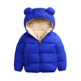 thumbnail image 1 of Scyoekwg Infant Toddler Baby Boys Girls Winter Thick Coats Zipper Hooded Fleece Jackets Solid Color Long Sleeve Jacket Outwear (Blue,12-18 Months), 1 of 4