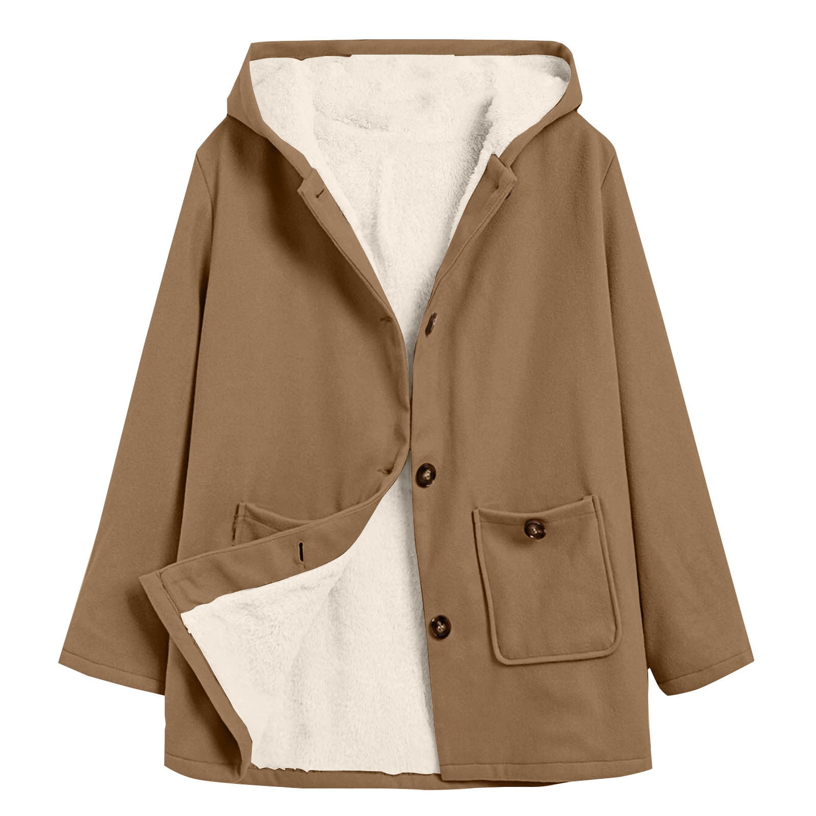 Scyoekwg Jackets for Women,Winter Coats for Women Solid Color Hooded