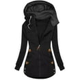 thumbnail image 1 of Scyoekwg Jackets for Women Zipper Jackets with Pocket Long Sleeve Fashion Casual Loose Solid Color Outerwear (Black,XXXXXL), 1 of 1