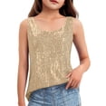 thumbnail image 1 of Scyoekwg Kids Tank Tops for Girls Sequin Sleeveless Tank Top Round Neck Sparkly Glitter Top Casual Birthday Party Shirts (Gold,4-5 Years), 1 of 8