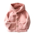 thumbnail image 1 of Scyoekwg Toddler Baby Boys Girls Winter Fleece Jackets Long Sleeve Button Hooded Thickening Warm Coats Outwear (Pink,6-7 Years), 1 of 4