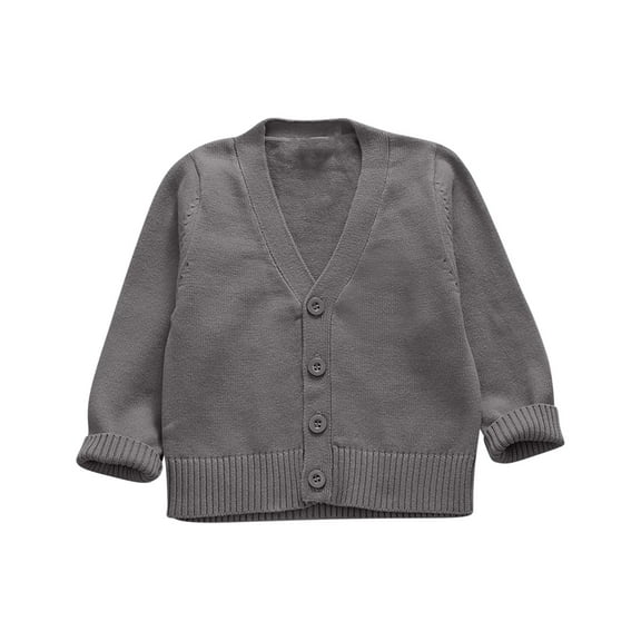 Scyoekwg Toddler Coats Baby Boys Girls Jackets Casual Long Sleeve Button Coats Comfy Solid Color Jackets (Dark Gray,3-4 Years)