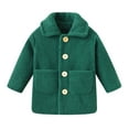 thumbnail image 1 of Scyoekwg Toddler Girls Jacket Winter Warm Windproof Padded Clothes Long Sleeve Lapel Cute Solid Color Coat with Pocket (Green,5-6 Years), 1 of 8