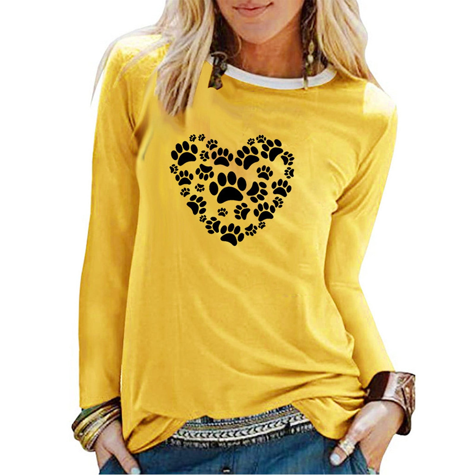 Scyoekwg Long Sleeve Tops for Womens Graphic Tees Sweatshirts Round