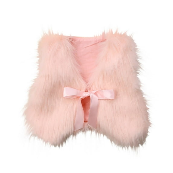 Scyoekwg Newborn Infants Toddler Baby Girls Warm Coats Solid Color Shawl Shawl Thick Sleeveless Cardigan Jacket Top (Pink,3-4 Years)