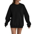 thumbnail image 1 of Scyoekwg Oversized Sweatshirt for Women with Pockets Crewneck Sweatshirts Fall Fashion Long Sleeve Pullover Tops Solid Color Loose Long Sweatshirts (Black,XXL), 1 of 4