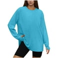 thumbnail image 1 of Scyoekwg Oversized Tshirts for Women Thumb Hole Long Sleeve Workout Tops Casual Loose Crewneck Tee Y2K Clothes Fashion Clothing (Sky Blue,S), 1 of 6