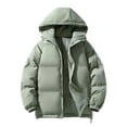 thumbnail image 1 of Scyoekwg Plus Size Coat for Women Winter Warm Full Zip Long Sleeve Jacket with Hood Quilted Casual Comfy Solid Color Pockets Outerwear (Green,XXXXL), 1 of 3