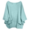 thumbnail image 1 of Scyoekwg Short Sleeve Shirts for Women Going Out Tops Casual Loose Comfy Blouse Tshirt Classic Solid Color Crewneck Irregular Tops Cute Tops (Light Blue,M), 1 of 6
