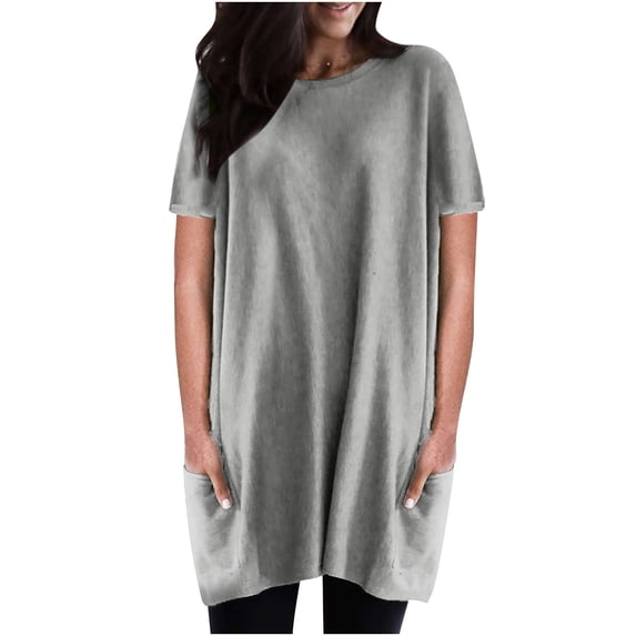 Scyoekwg Women's Clothing Summer Loose Comfy Clothes Short Sleeve Tops Trendy Womens Going Out Outfits Womens Summer Fashion Ladies Blouses Dressy Casual