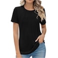 thumbnail image 1 of Scyoekwg Womens Trendy Tops 2025 Trendy Going Out Tops Loose Short Sleeve Ladies Blouses Dressy Casual Womens Summer Fashion Cute T Shirts, 1 of 8