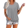 thumbnail image 1 of Scyoekwg Casual Womens Tops Trendy Ladies Blouses Dressy Casual Loose Going Out Tops Womens Summer Fashion Cute T Shirts Short Sleeve, 1 of 7