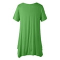 thumbnail image 1 of Scyoekwg Solid Color Casual Tops for Women Short Sleeve Tops Plus Size Relaxed Fit T Shirts Summer Trendy Crew Neck Hem Tee Shirt #A01=Green XXL(12), 1 of 6