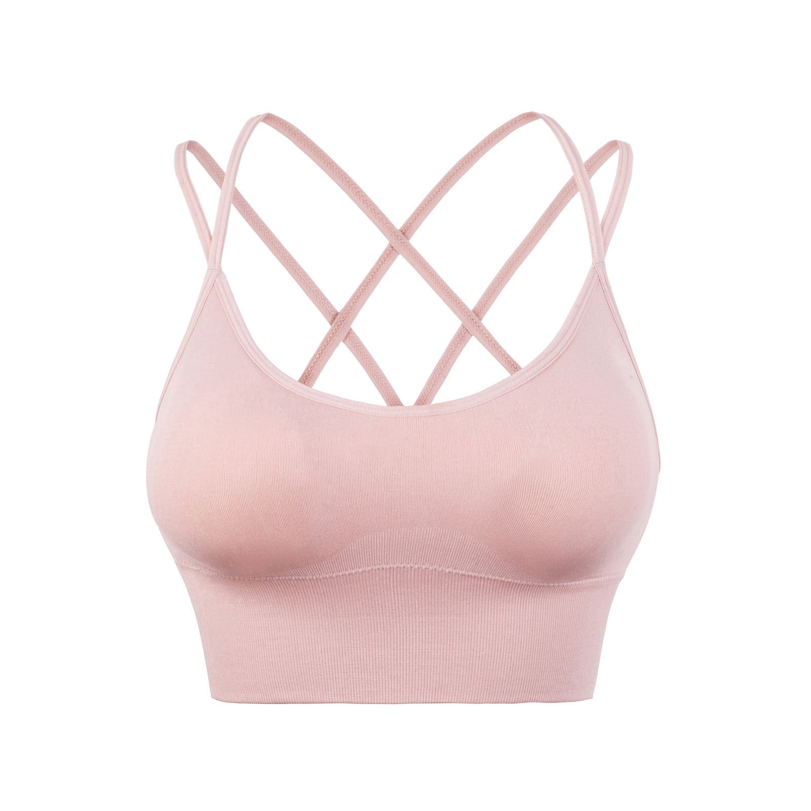Yoga Outfit Women Strappy Sport Bra Sexy Nude Feel Criss Cross