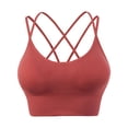 thumbnail image 1 of Scyoekwg Strappy Sports Bras for Women Criss Cross Back Quick Dry Shockproof Running Fitness Bra Workout Yoga Sports Bras Watermelon Red XXL, 1 of 8