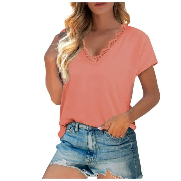 Scyoekwg Casual Womens Tops Loose Cute T Shirts Ladies Blouses Dressy Casual Womens Summer Fashion Short Sleeve Trendy Going Out Tops